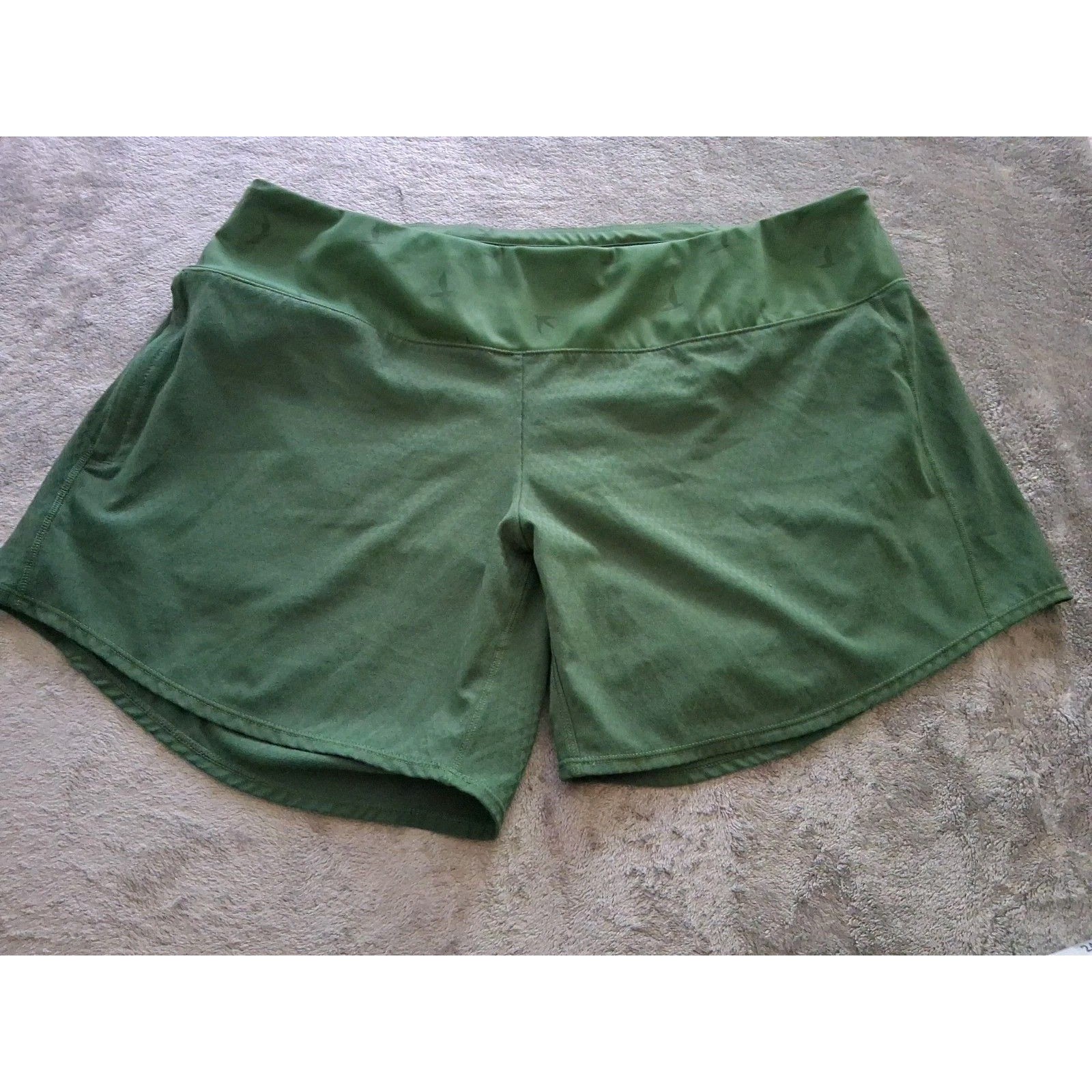 Oiselle Women's Size 12 Green Lined Running Shorts Athletic Workout